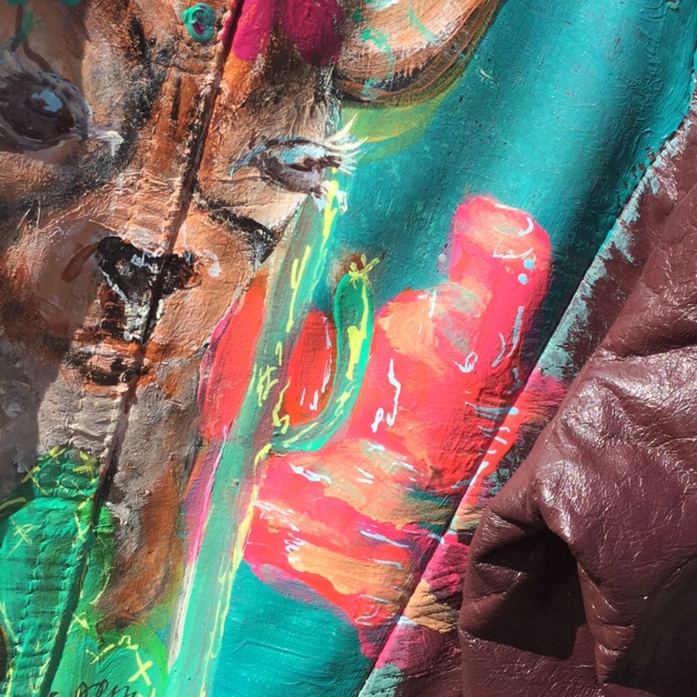 Artisan leather blazer jacket Coachella boho festival cowgirl rodeo rock concert - Picture 4 of 11